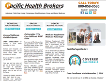 Tablet Screenshot of pacifichealthbrokers.com